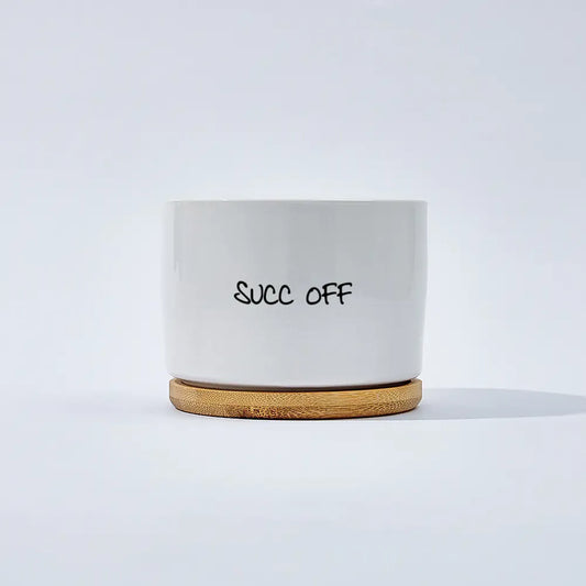 Custom Ceramic Flower Pot with Wooden Base – Elegant Home Decor